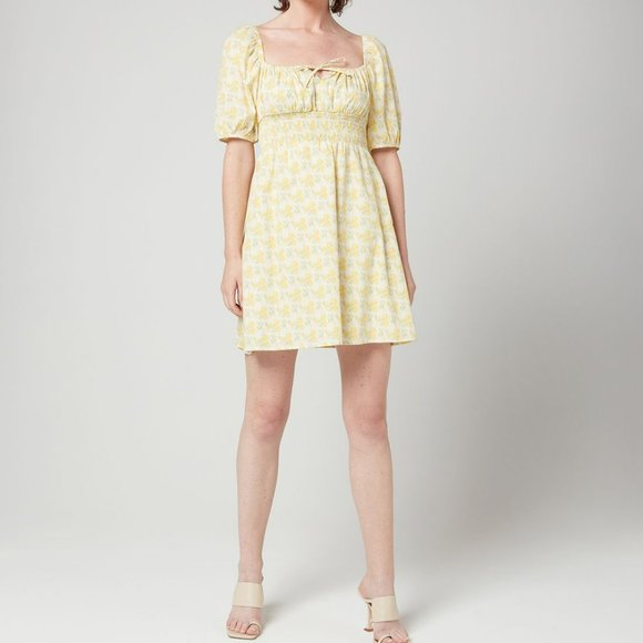 Faithfull the brand yellow floral mini dress - Picture 2 of 10